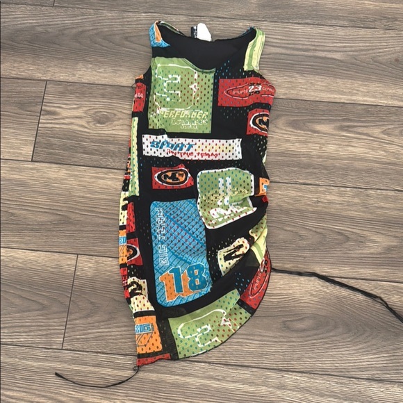 Un Deux Trois Multicolor Graphic mini Dress - Picture 1 of 8